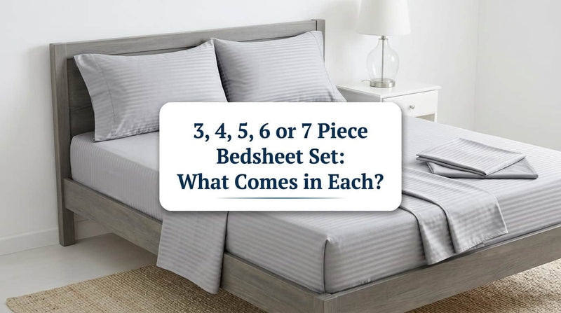 Grey bedsheet set with fitted sheet and pillow covers on a bed