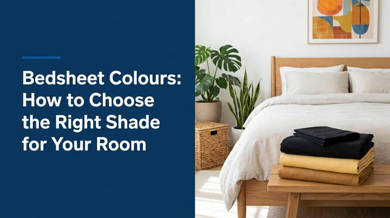 Bed with folded bedsheets in several colours