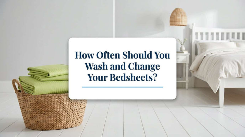 Fresh lime green bedsheets folded on a bed, ready for a weekly change
