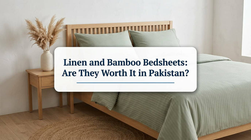 Sage green bedsheet on a bed in a light, airy bedroom