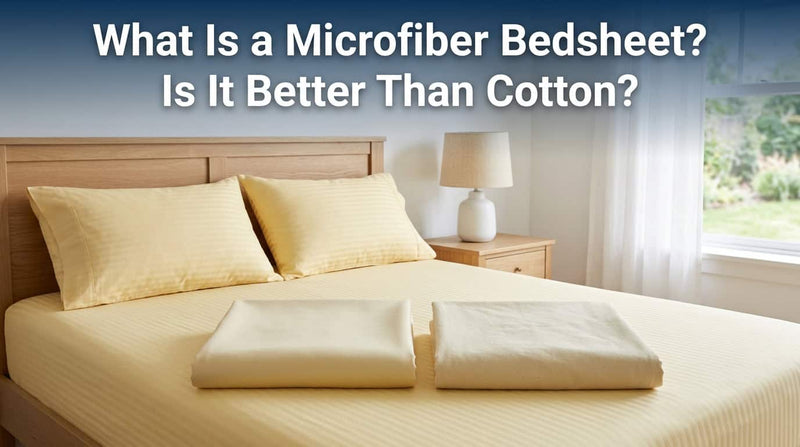 Butter yellow bedsheet with white pillows on a bed