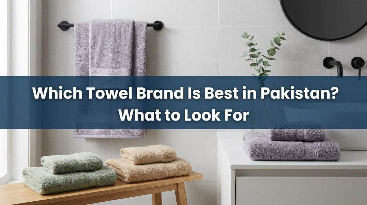 Stacks of folded towels in green, beige and cream